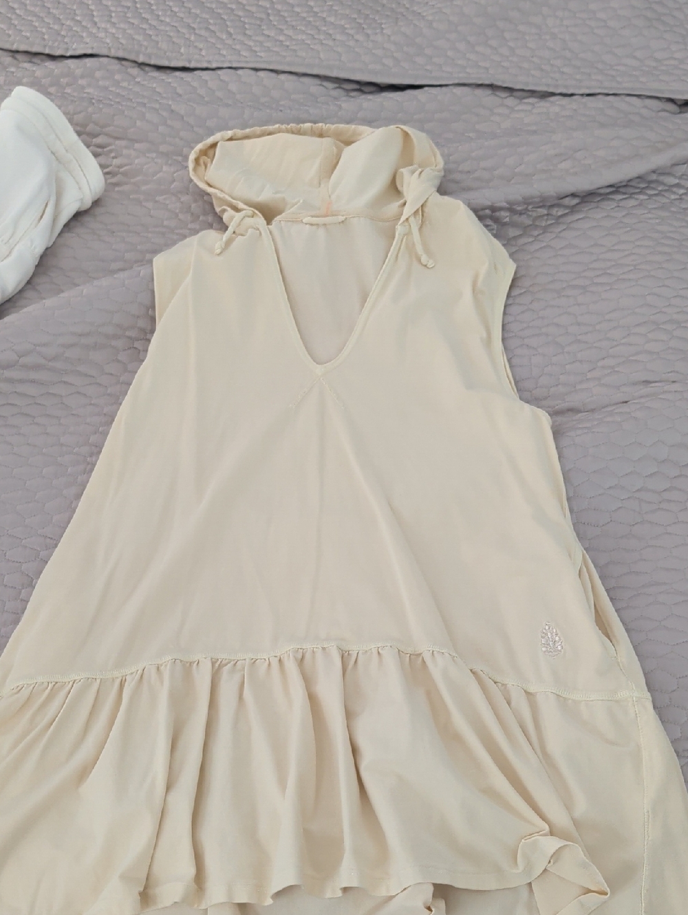 Free People Movement Hooded Sleeveless Dress in Soft Cream